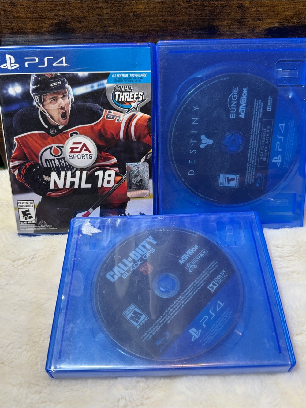 PS4 Game Bundle Destiny NHL18 Call Of Duty Black Ops